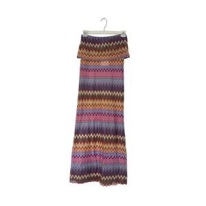 NWT Alexis Multicolor Chevron Knit Strapless Maxi Dress Size Medium